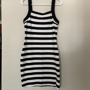Juice Couture B&W Striped Bodycon Dress